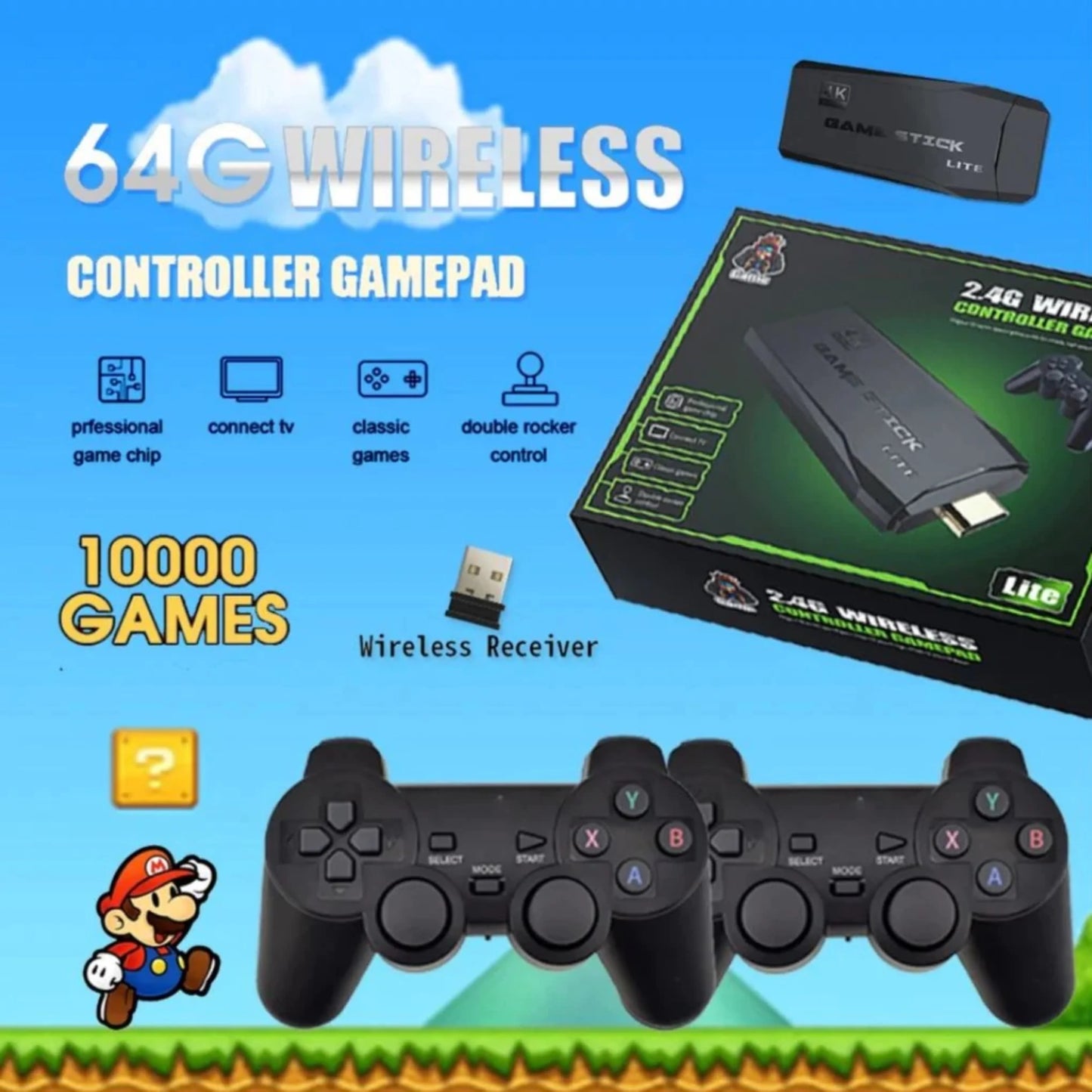 RetroBoom - Consola De Videojuego Game Stick 64g
