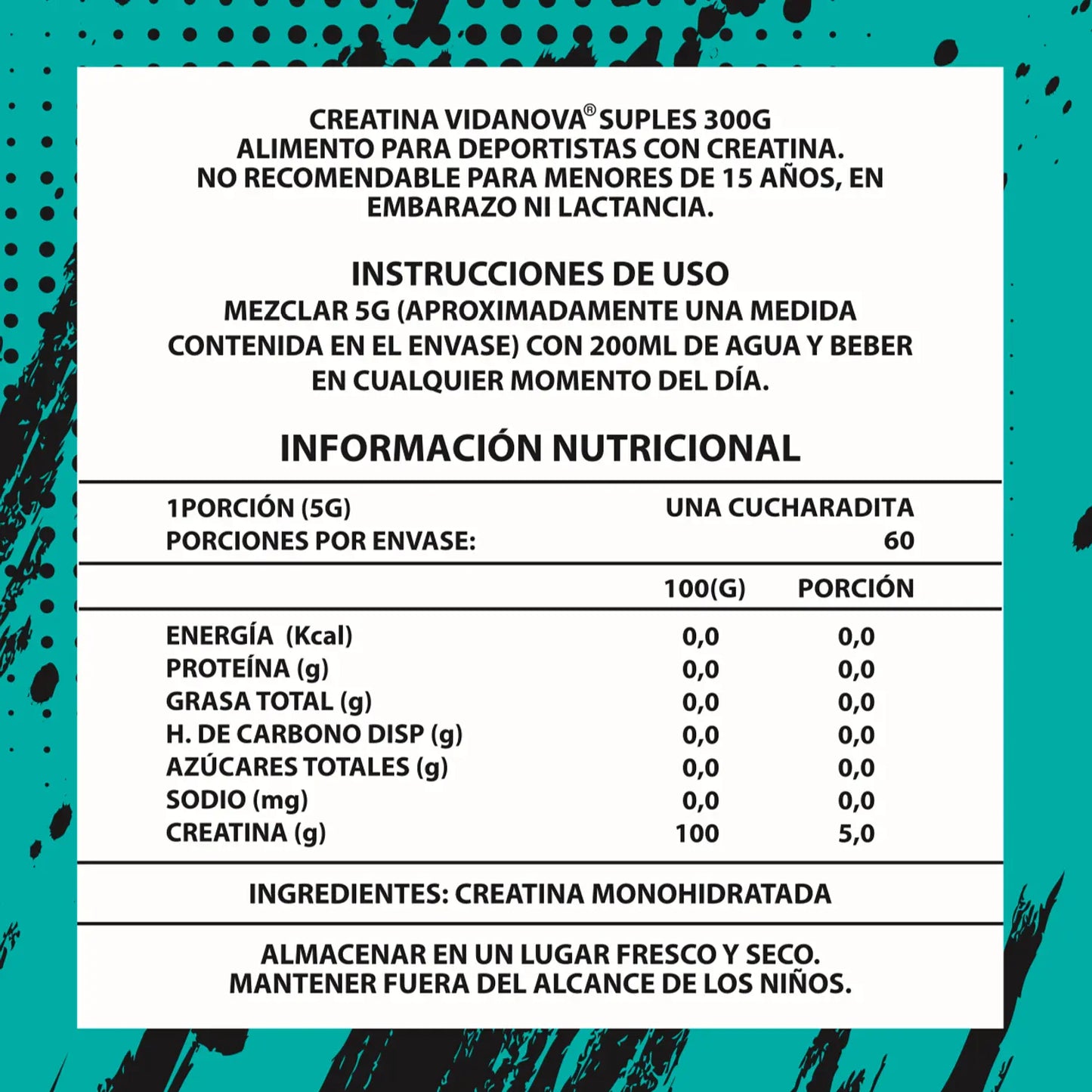 Creatina Monohidratada 300g de 200MESH