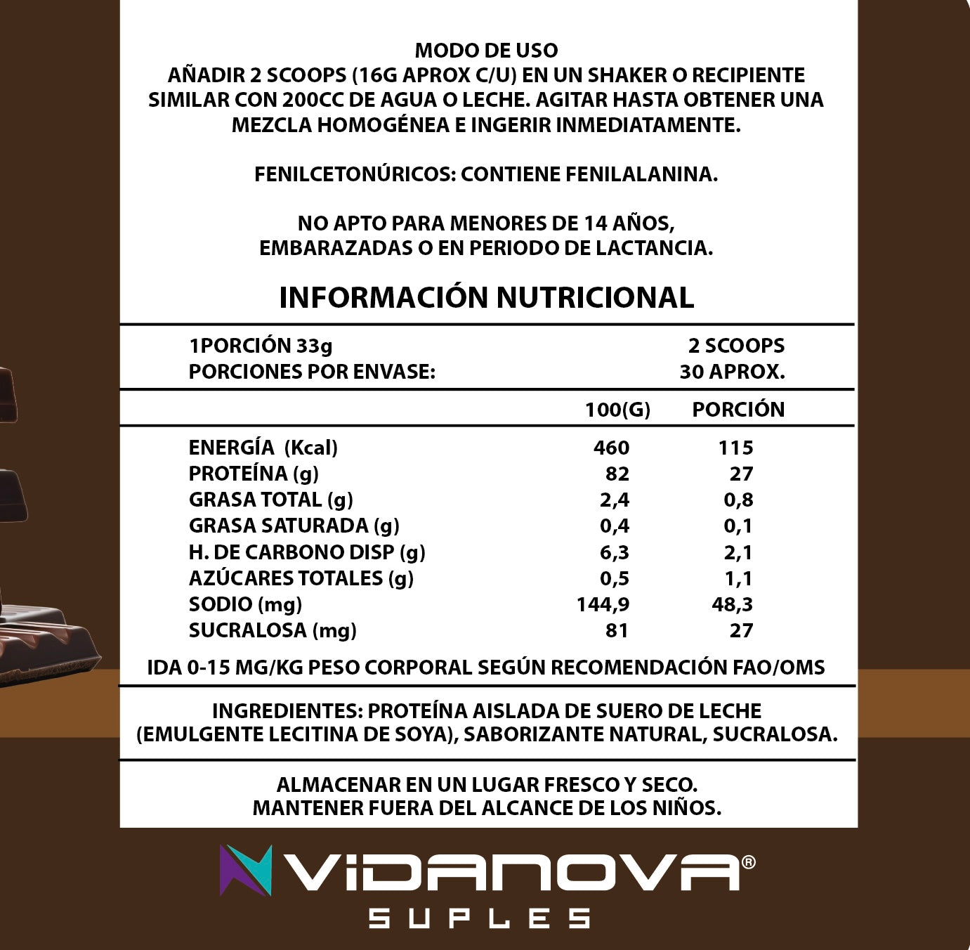 PROTEINA ISO WHEY 1KG CHOCOLATE