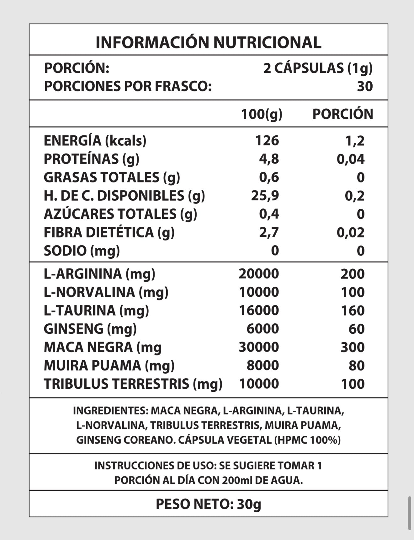 TESTO POWER 1000MG 60CAPS