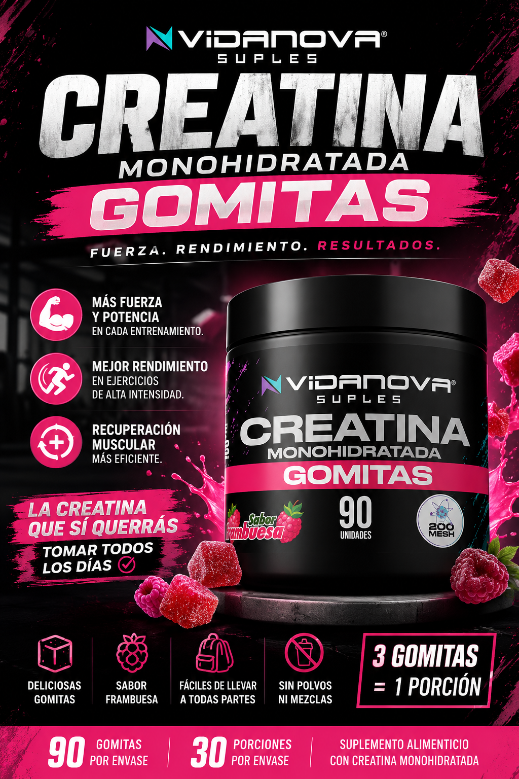 GOMITAS CREATINA - 90 UNID