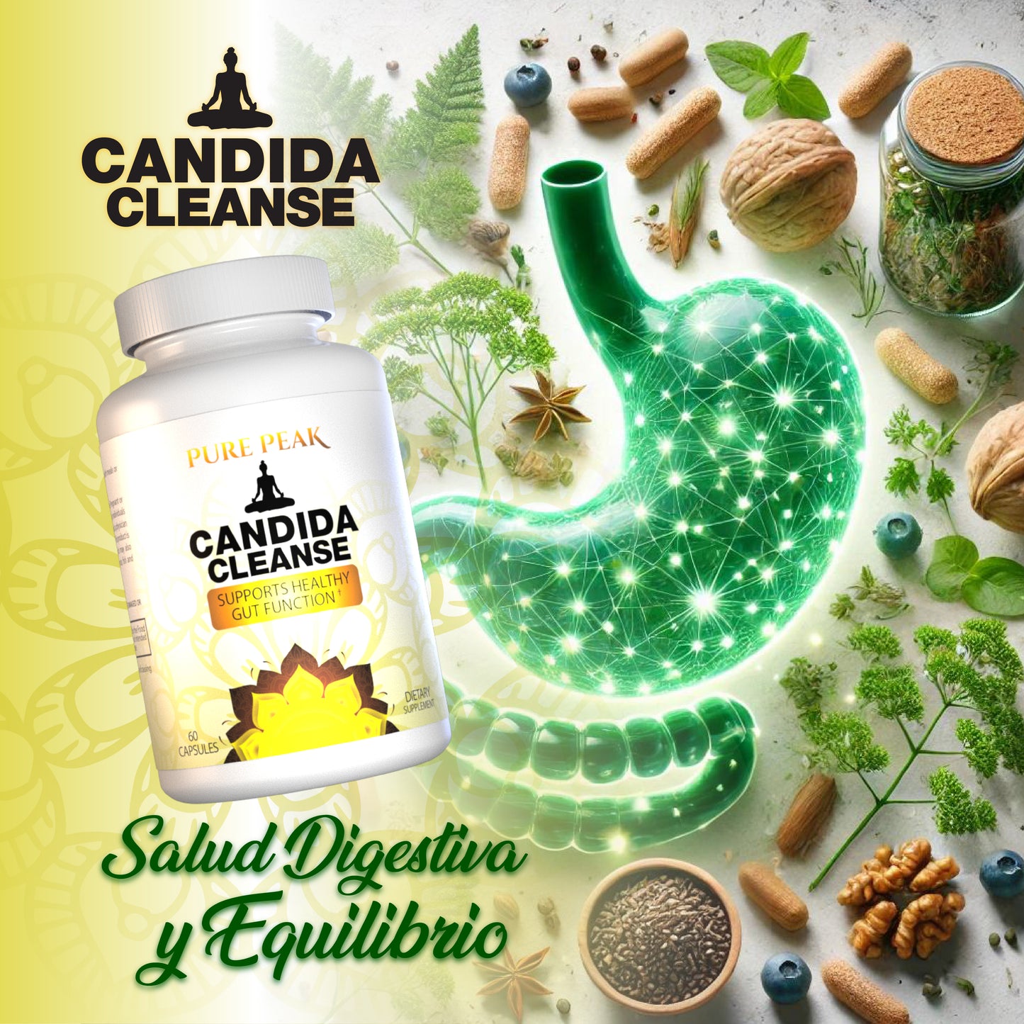 CANDIDA CLEANSE 60 CAPS - SUPLEMENTO ALIMENTICIO